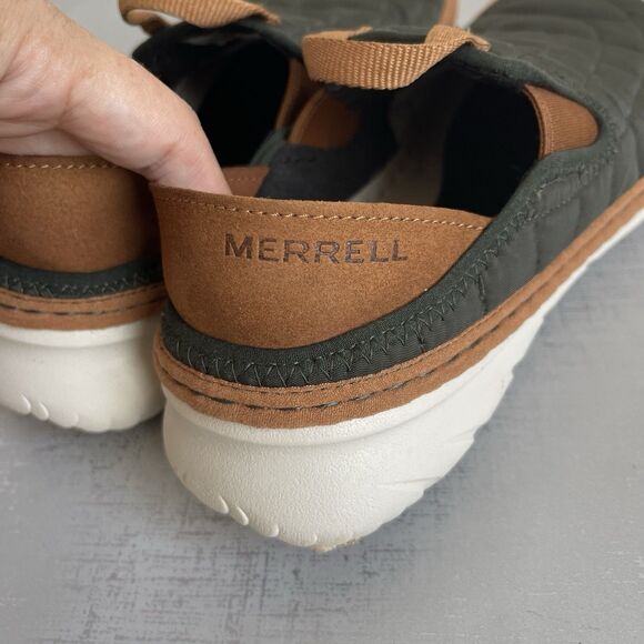 Merrell Women's Hut Moc Quilted Flats Comfort Shoes Slip On US 6 Olive Green - Picture 6 of 12